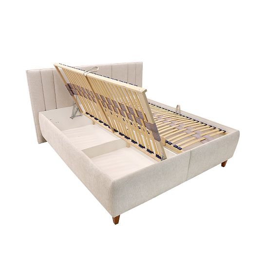 RAMESA čalouněná postel 180 + rošt, bílá káva