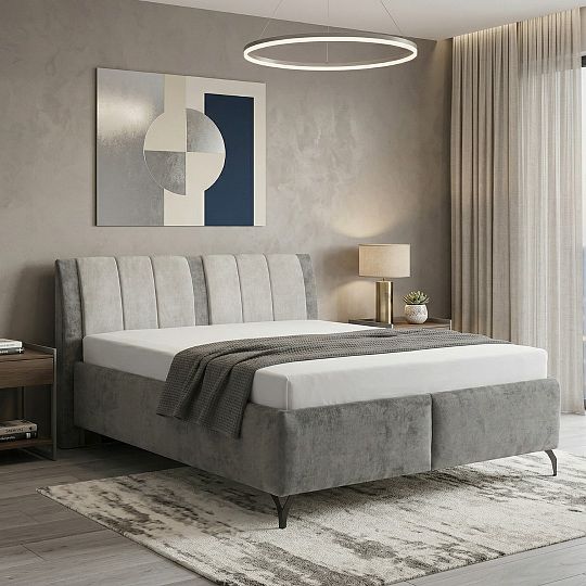 TIFANY NEW čalouněná postel 180 + rošt, tmavě šedá