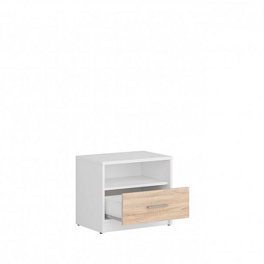 Nepo Plus Noční stolek KOM1S Bílá/dub sonoma