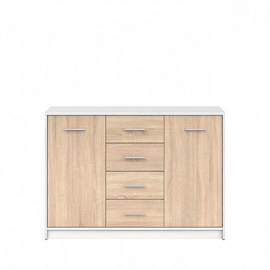 Nepo Plus Komoda KOM2D4S Bílá/dub sonoma