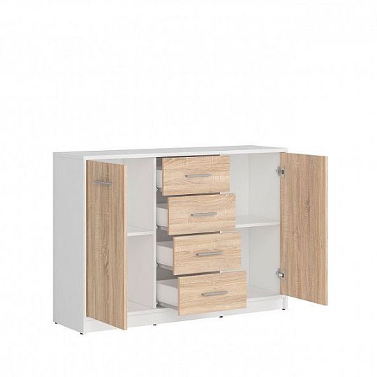 Nepo Plus Komoda KOM2D4S Bílá/dub sonoma