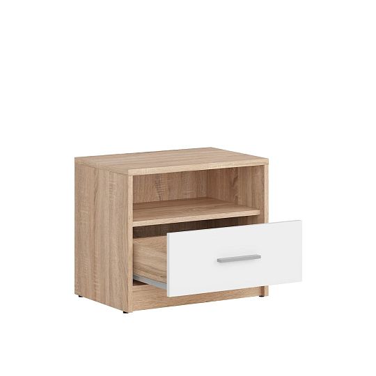 Nepo Plus Noční stolek KOM1S Dub sonoma/Bílá