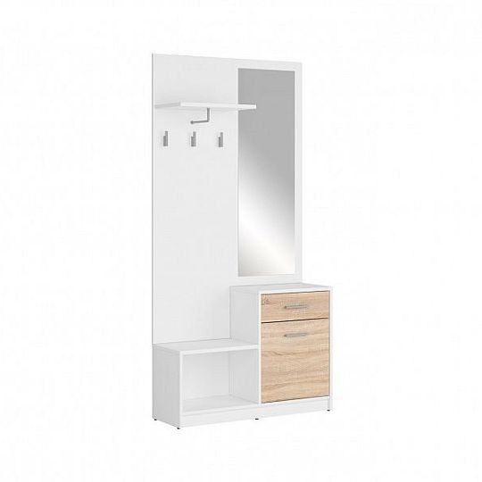 Nepo Plus Předsíňová stěna PPK Bílá/Dub Sonoma