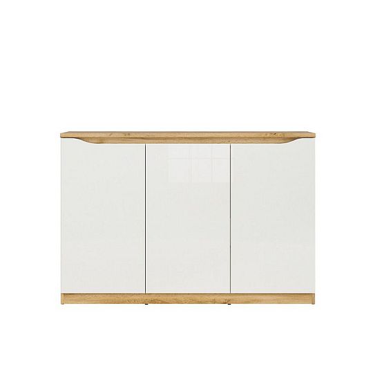 NUIS skříňka KOM3D, dub wotan/bílý lesk