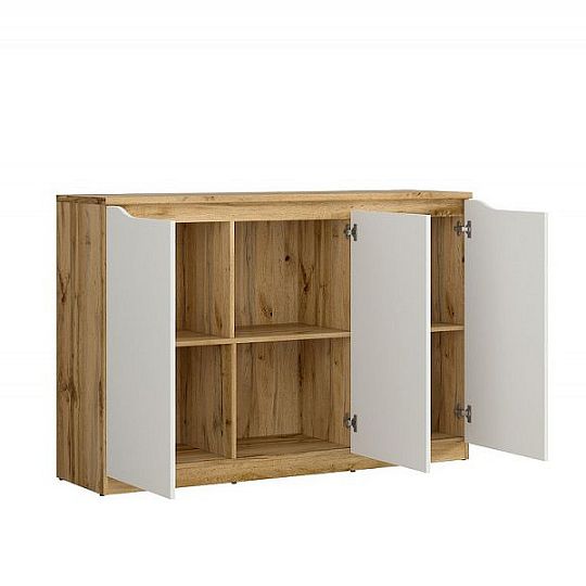 NUIS skříňka KOM3D, dub wotan/bílý lesk