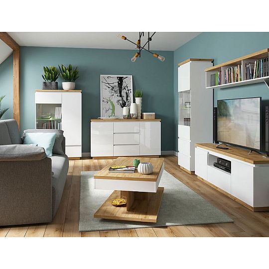 ERLA závěsná police SFW/158, bílá/dub minerva