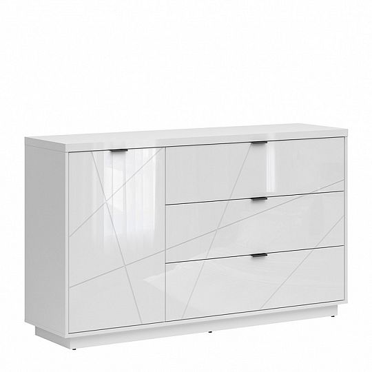 FORN komoda KOM1D3S, bílý lesk