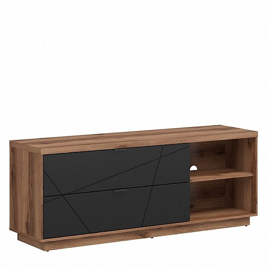 FORN televizní stolek RTV2S, dub delano tmavý/černý mat