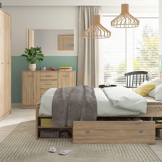 NEPO PLUS šuplík k posteli 160 cm, dub sonoma
