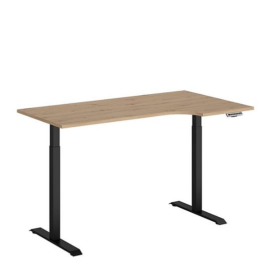 SPACE OFFICE psací stůl BIU/160/90/B/P, pravá, dub artisan