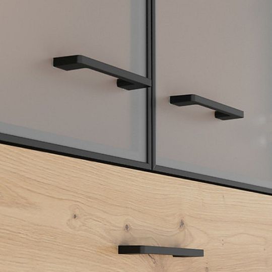 SPACE OFFICE vitrína REG2D2W2S/200, dub artisan/černý mat