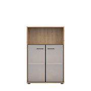 SPACE OFFICE vitrína REG2W/120, dub artisan/černý mat