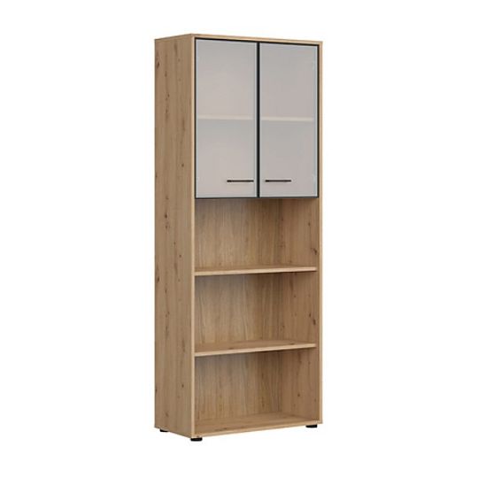 SPACE OFFICE vitrína REG2W/200, dub artisan/černý mat