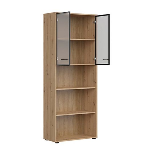 SPACE OFFICE vitrína REG2W/200, dub artisan/černý mat