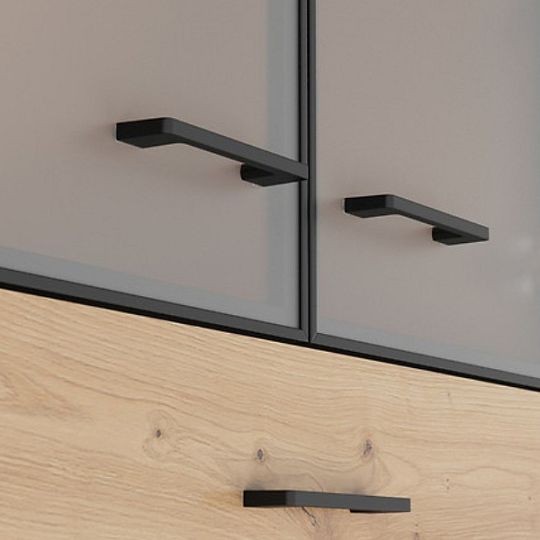 SPACE OFFICE vitrína REG2W2S/200, dub artisan/černý mat