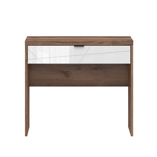 FORN toaletka TOL1S, dub delano tmavý/bílý lesk