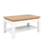 HORTON konferenční stolek LAW, bílý lesk/dub zlatý grandson