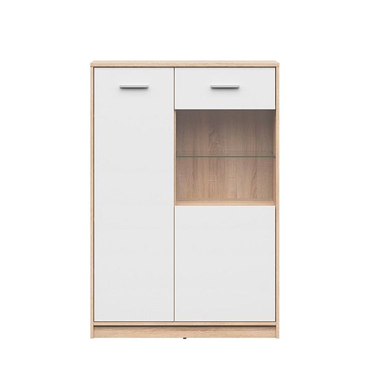 NEPO PLUS vitrína REG1D1W/90, dub sonoma/bílá