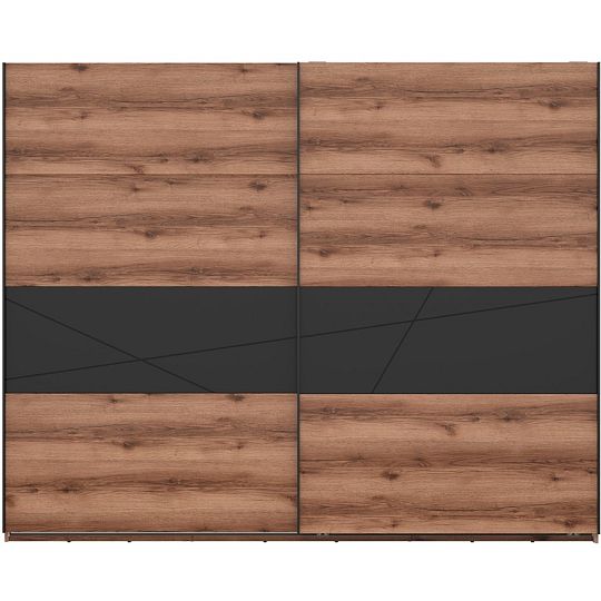 FORN šatní skříň SZF/270, dub delano tmavý/černý mat