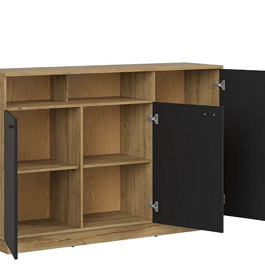 ZENDA skříňka KOM3D/150, dub waterford/černá