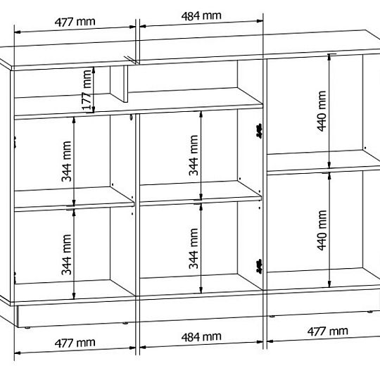ZENDA skříňka KOM3D/150, dub waterford/černá