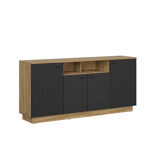 ZENDA skříňka KOM4D, dub waterford/černá