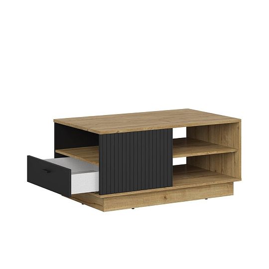 ZENDA konferenční stolek LAW1S, dub waterford/černá