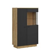 ZENDA vitrína REG1D1W/150, dub waterford/černá