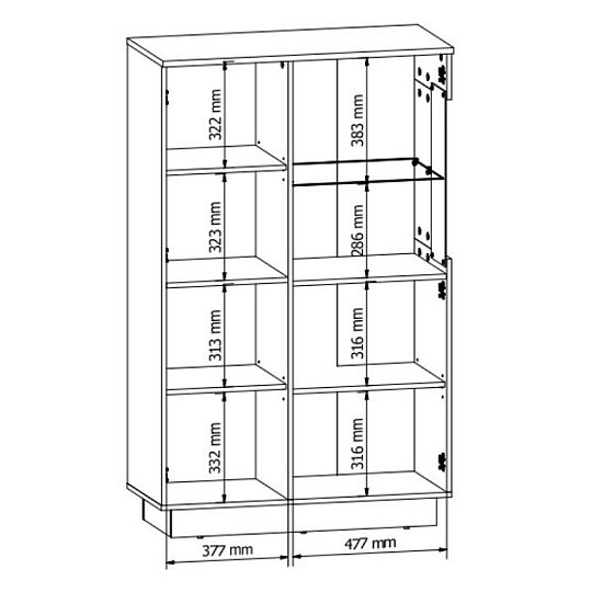 ZENDA vitrína REG1D1W/150, dub waterford/černá