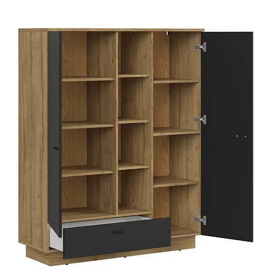 ZENDA regál REG2D1S, dub waterford/černá