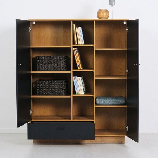 ZENDA regál REG2D1S, dub waterford/černá