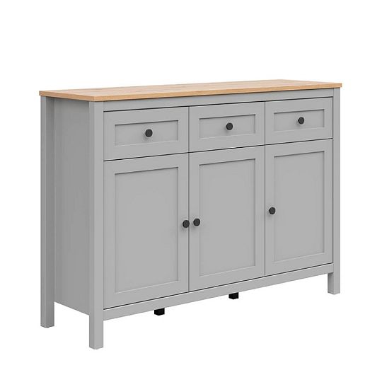 SALGA komoda KOM3D3S, šedá arktisgrau/dub artisan