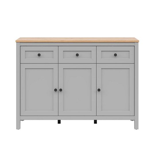 SALGA komoda KOM3D3S, šedá arktisgrau/dub artisan