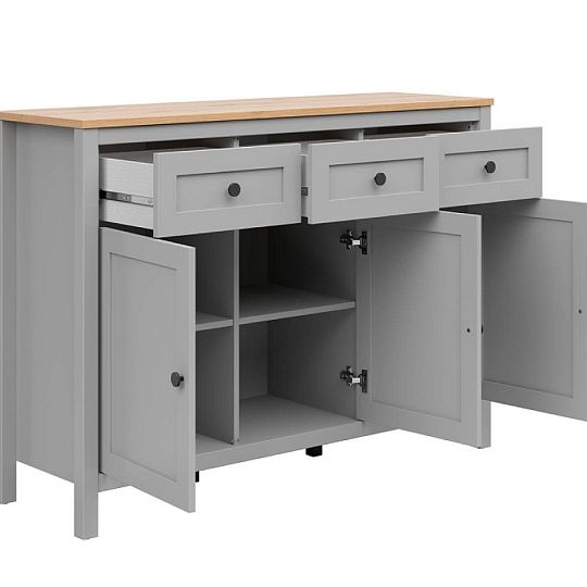SALGA komoda KOM3D3S, šedá arktisgrau/dub artisan