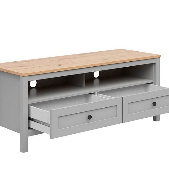 SALGA televizní stolek RTV2S, šedá arktisgrau/dub artisan