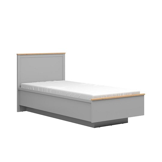 SALGA postel 90 cm + rošt, šedá arktisgrau/dub artisan