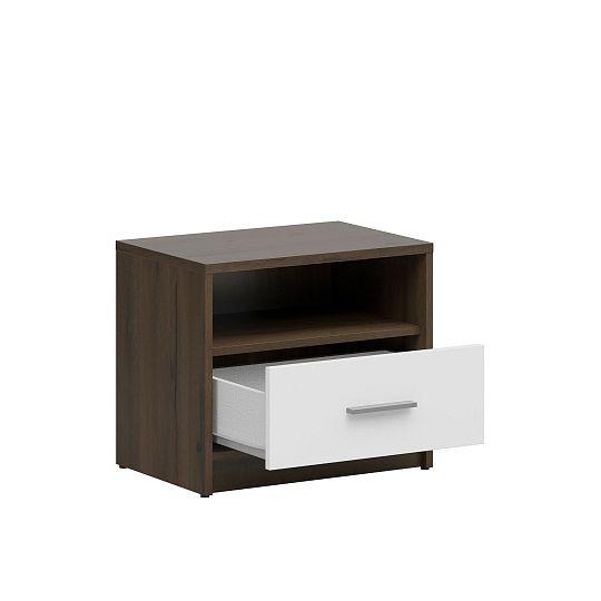 Nepo Plus Noční stolek KOM1S, dub ušlechtilý/bílá