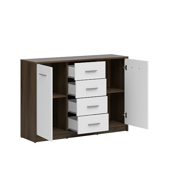 Nepo Plus Komoda KOM2D4S, dub ušlechtilý/bílá