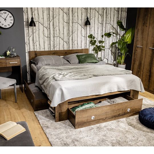 Nepo Plus Šuplíky k posteli 140 cm, dub ušlechtilý