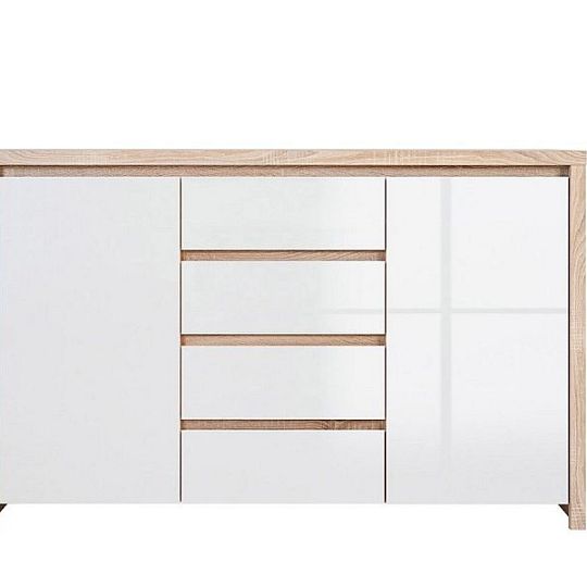 Kaspian Komoda KOM2D4S Dub sonoma/bílý lesk