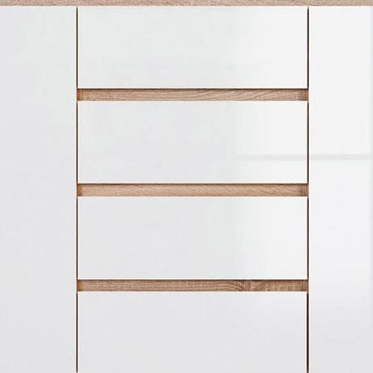 Kaspian Komoda KOM2D4S Dub sonoma/bílý lesk