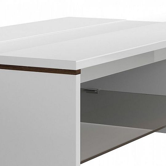 Azteca Trio Konferenční stolek LAW/4/11 Bílý lesk/dub Canterbury