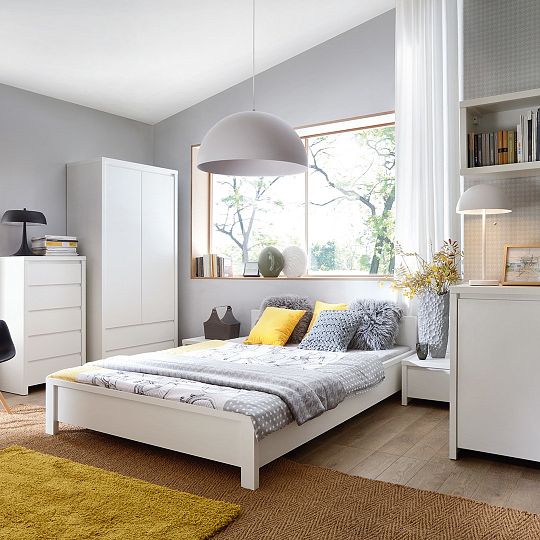 Kaspian Noční stolek KOM1S bílá/bílá matná