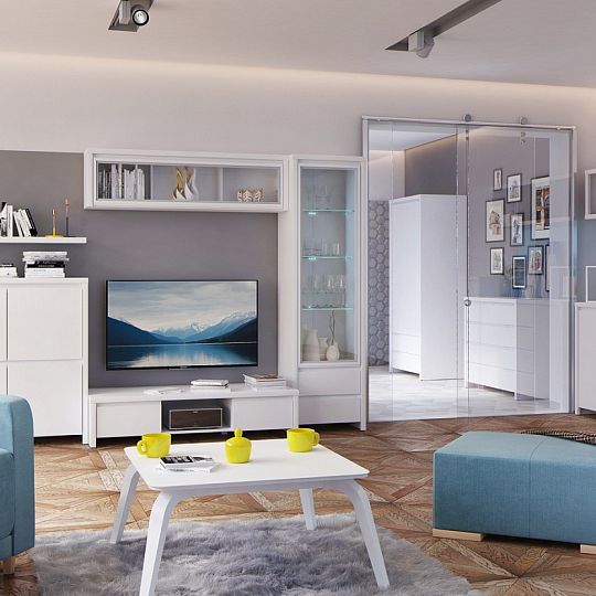 Kaspian skříňka KOM4D bílá/bílá matná