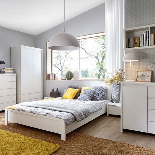 Kaspian Skříň SZF2D2S bílá/bílá matná