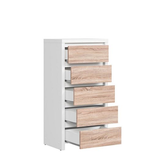 Kaspian Komoda KOM5S bílá/dub Sonoma