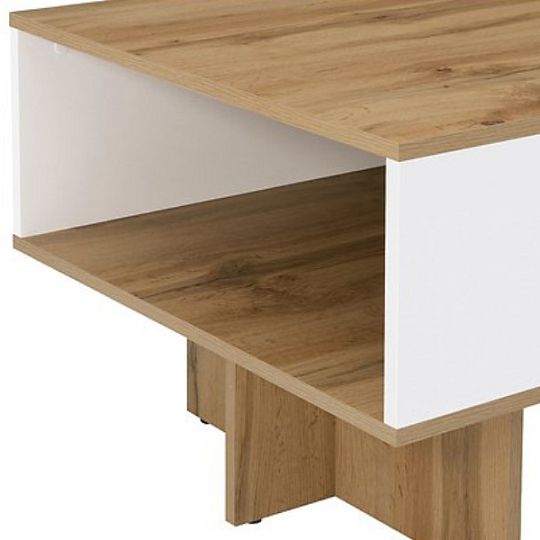 Zele konferenční stolek LAW/120, dub wotan/bílý lesk