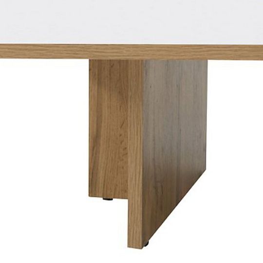 Zele konferenční stolek LAW/120, dub wotan/bílý lesk