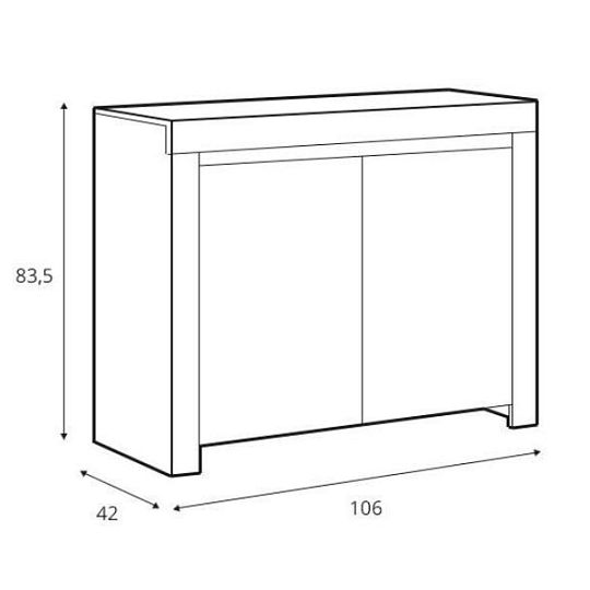 HOLTEN skříňka KOM2D, bílá/dub wotan/bílý lesk