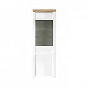 HOLTEN vitrína REG1D1W, bílá/dub wotan/bílý lesk